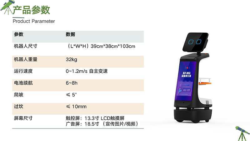 迎賓講解機器人參數(shù)